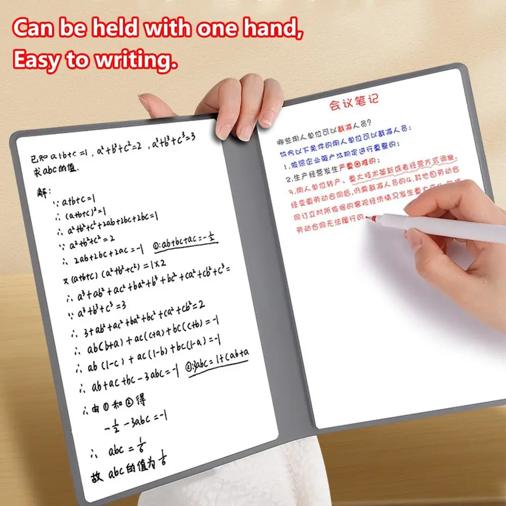Whiteboard Notebook Set A4/A5 Whiteboard Notebook Set With Whiteboard Pen Erasing Cloth Leather Memo Pad Weekly Planner Portable Office Notebooks