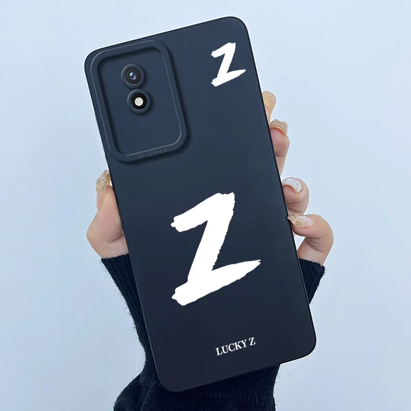 Lucky Initial Letter Silicone Soft Phone Case - Stylish Protective Bumper Cover