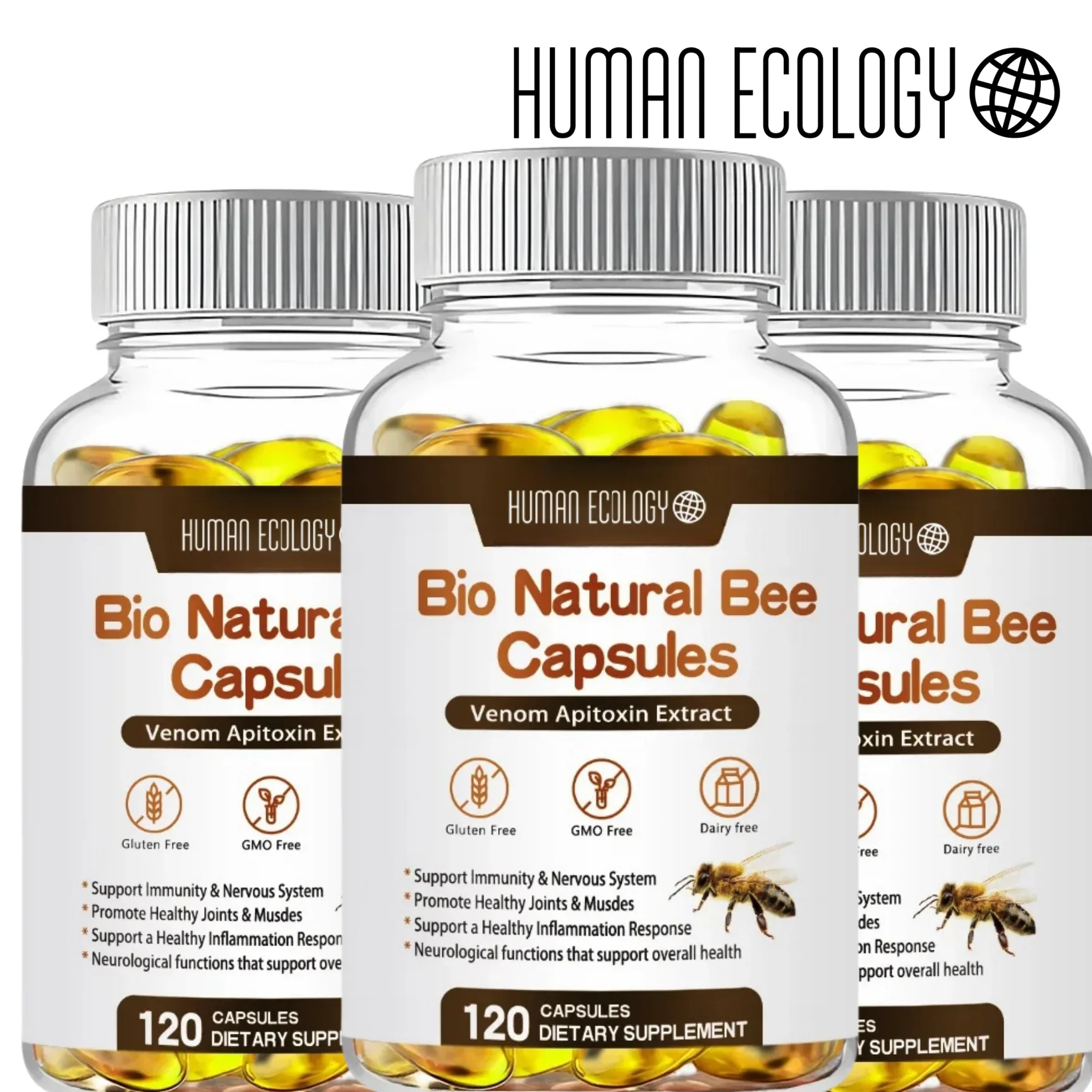 Human Ecology Capsules Enhance Immunity Antioxidant Relieve Joint Inflammation NonGMO 60 120 Veg Caps