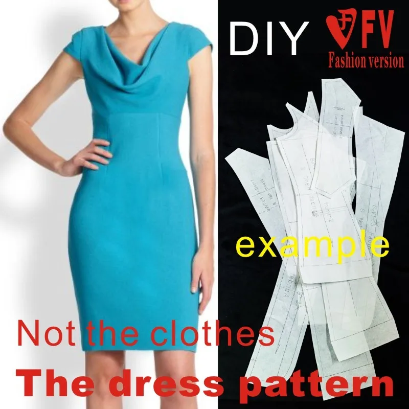 Clothing DIY The dress Dresses Sewing Pattern cutting drawing Dress Sewing Template BLQ-247