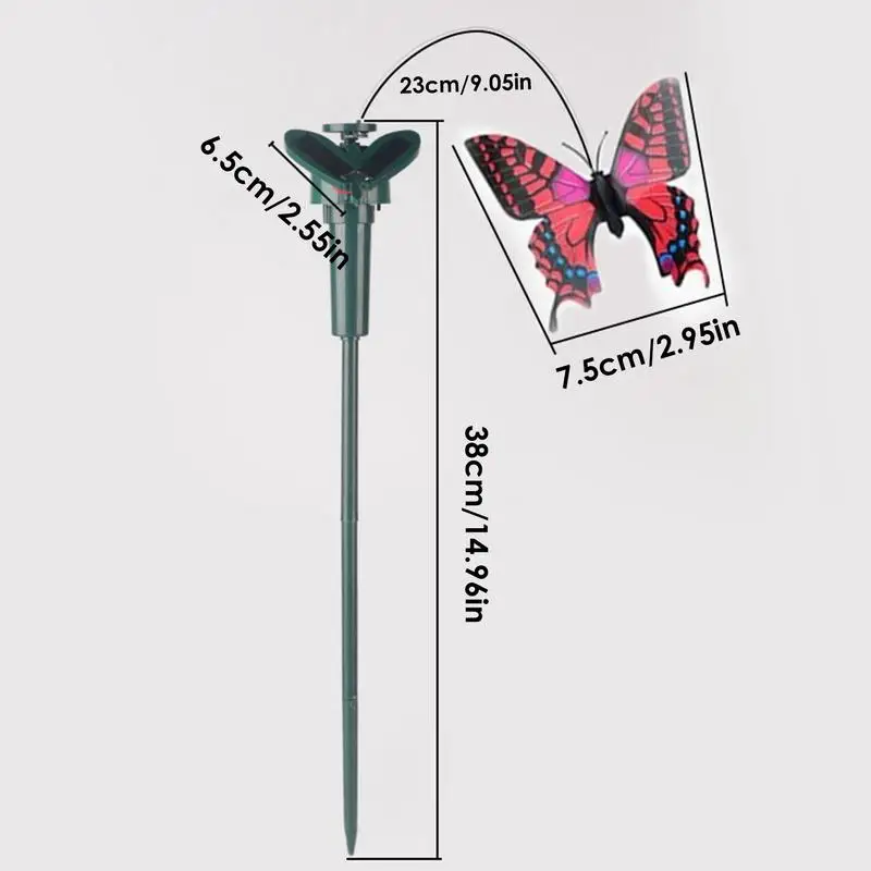 Solar Powered Butterfly Fluttering Water Proof Solar Butterflies Durable Garden Ornaments With Double-Sided Print For Home