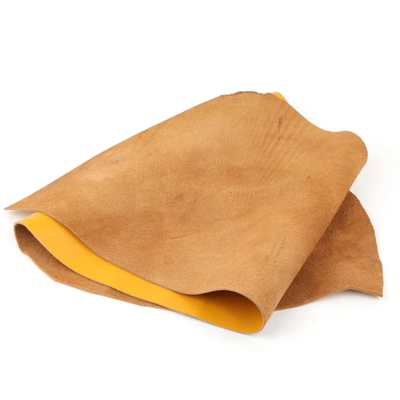 첫 번째 층 소가죽, 천연 가죽, 노란색 미세 결 작은 리치 패턴, 수제 DIY 가죽, 가죽 가방, 소파, b