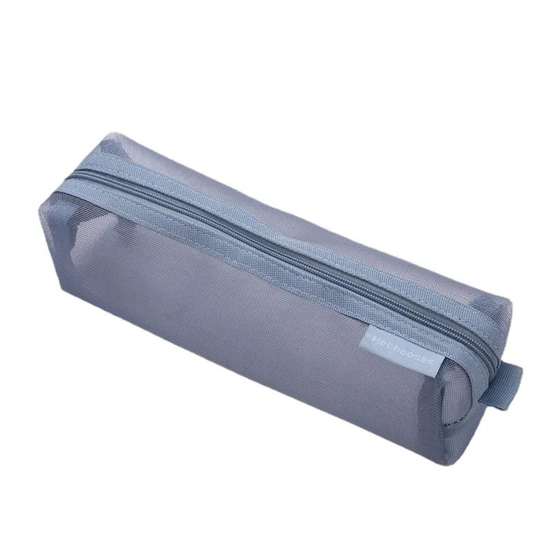 Large Capacity Transparent Mesh Pencil Pouch Portable Zipper Pencil Case  Stationery School Supplies - AliExpress