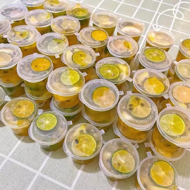50Pcs/set Plastic Takeaway Sauce Cup Containers Food Box Hinged Lids 25/50ml Pigment Paint Box Palette Disposable sauce dispenser