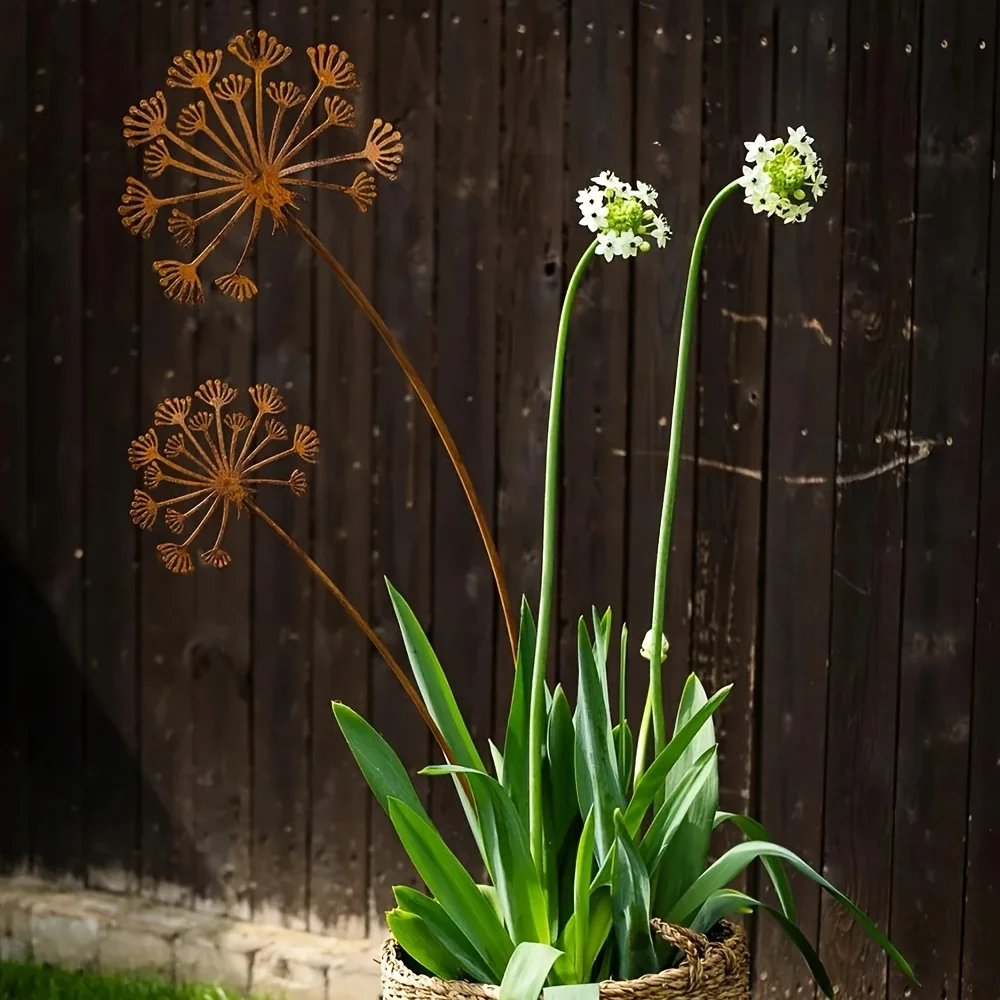 1pc Metal Decorative Garden Stakes Flower Patio Balcony Planter Garden Decor Home Yard Outdoor Decoration Garden Accessories 2