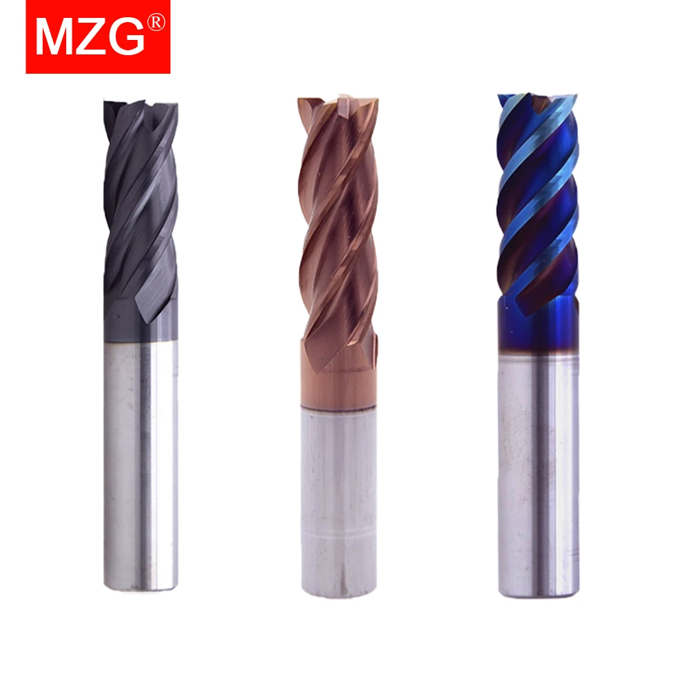 Mzg Hrc 45 55 65 2 Edge 4 Flute Square Milling Cutter Titanium