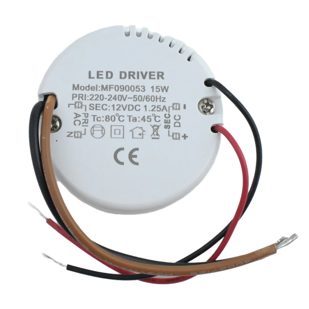 12W 15W 라운드 LED 드라이버 AC 220-240V DC 12V 24V 전원 공급 장치 어댑터 LED 스트립 램프 실내 조명에 대 한 외부 변압기