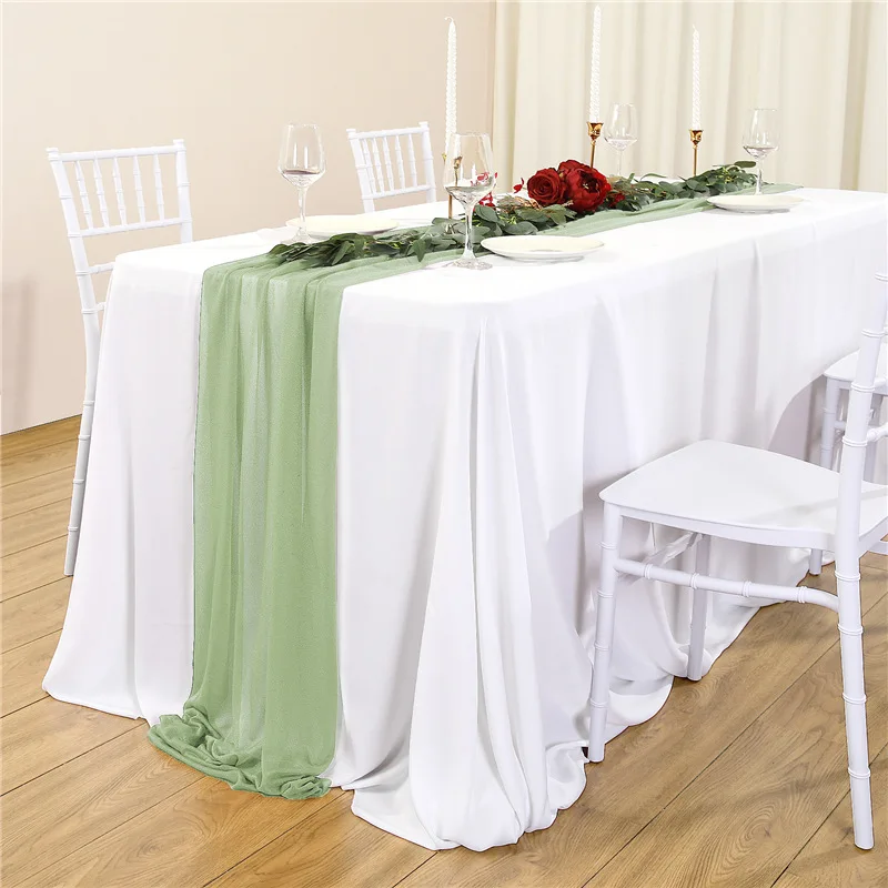 Sage Green Chiffon Table Runner Sage Green Table Runner Wedding