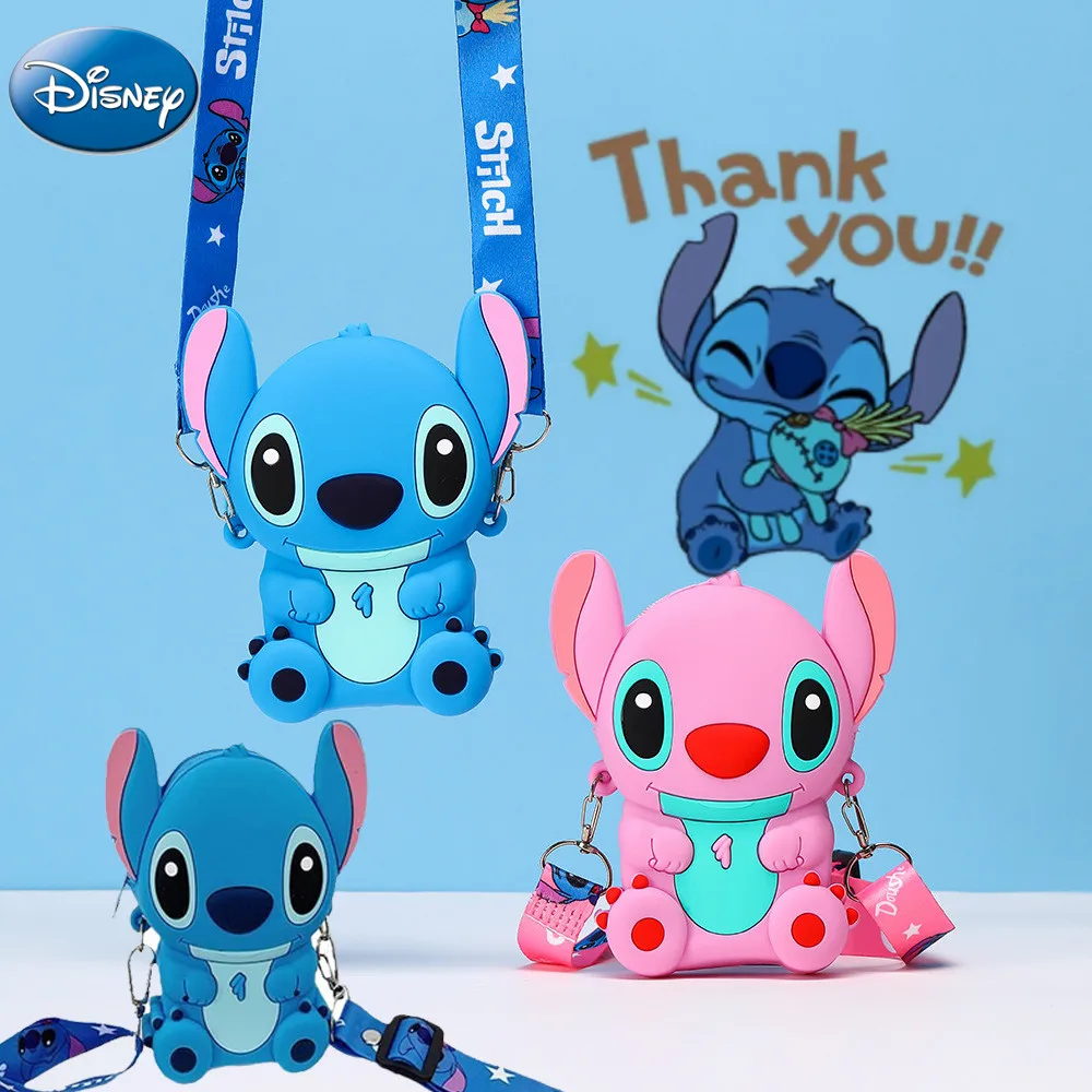 

Силиконовый кошелек для мелочи с аниме-фигуркой Диснея, миниатюрные сумки для хранения, Детская сумка на плечо с аниме стежками, подарок на день рождения