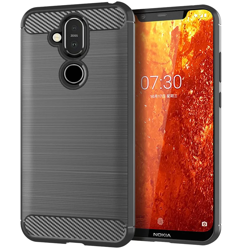 For Nokia X7 Soft Silicone Case Luxury Carbon Fiber