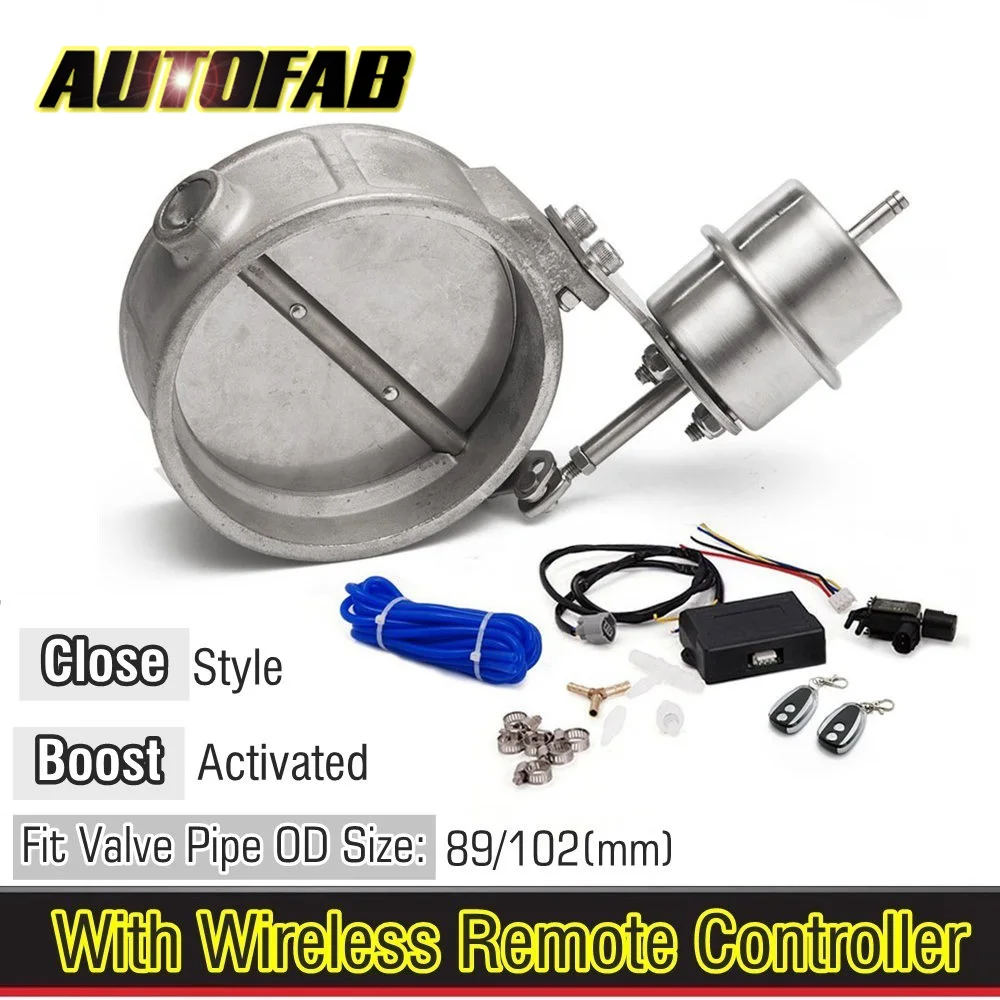 

Exhaust Control Valve With Boost Actuator Cutout 89mm / 102mm Pipe Close With Wireless Remote Controller Set