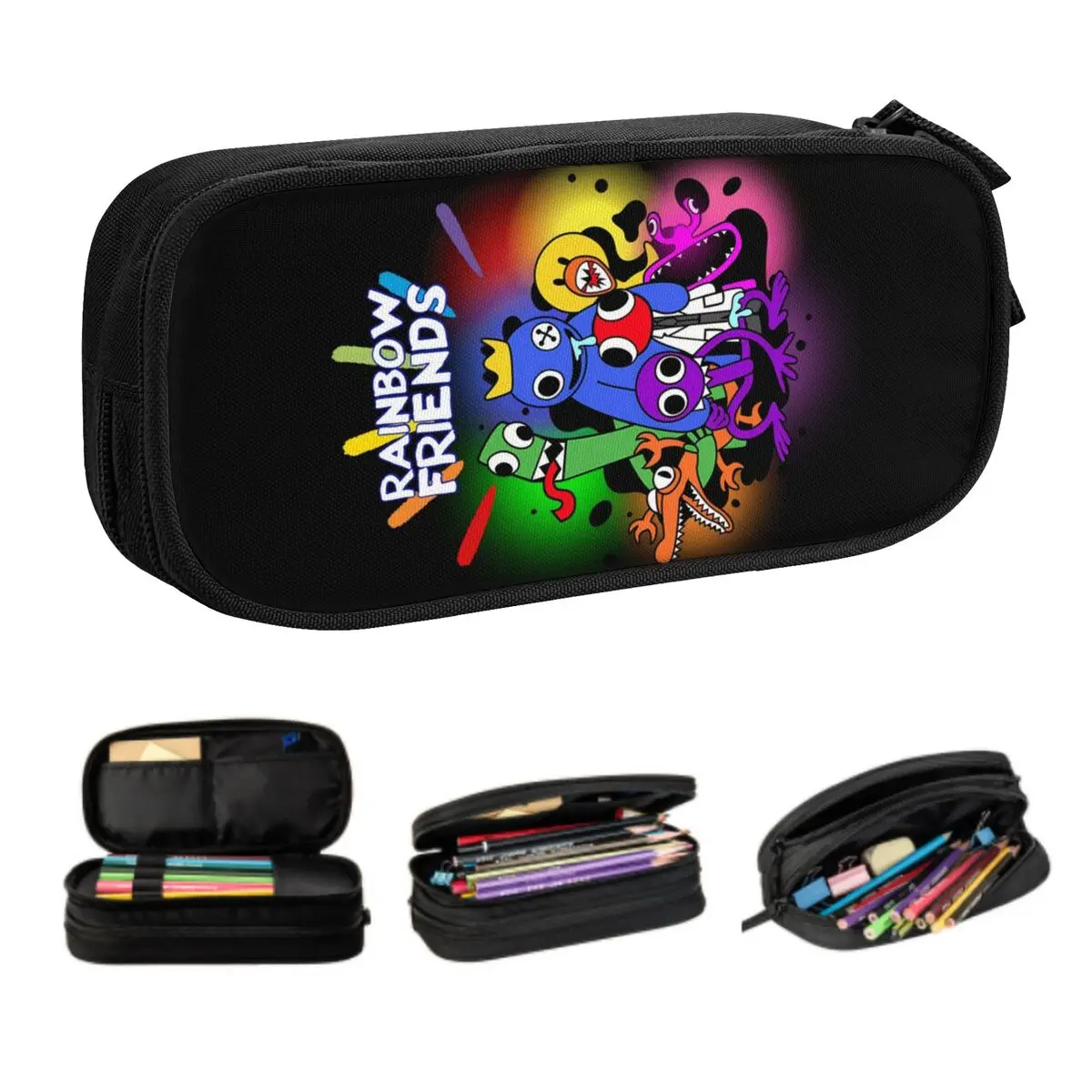 Rainbow Friends Hug It Out Cute Pencil Case Boy Girl Large Capacity Video Game Pencil Bag Students Stationery