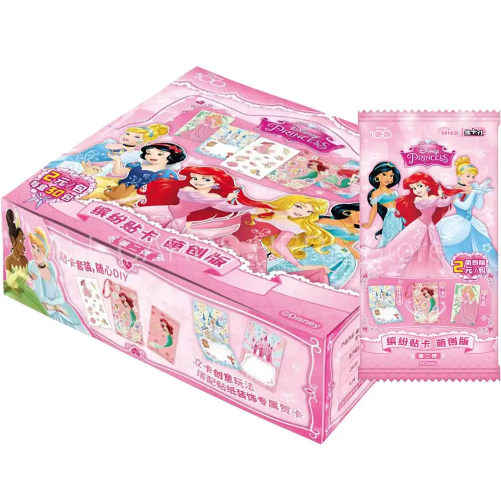 Disney 100 Princess Card For Child Monsters University Star Wars Trading Card Marvel Avengers Assemblare Spider-Man Stitch Figure