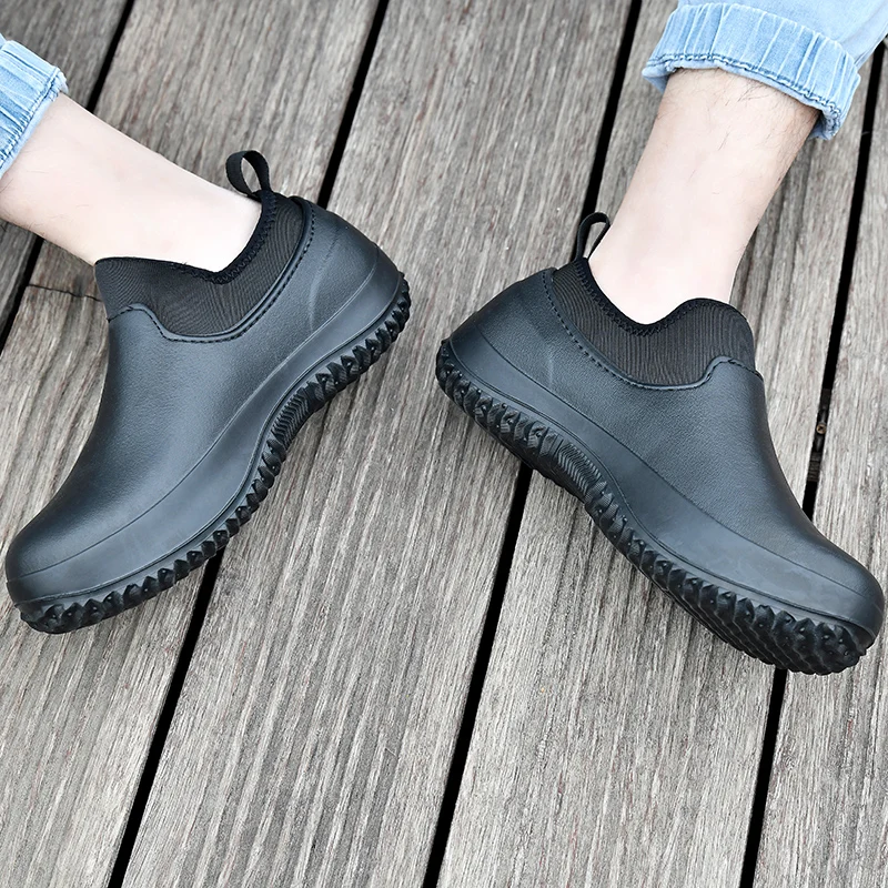 Outdoor Working Shoes Non-slip Waterproof Casual Shoes  Men Slip On Raining Shoes Resistant Clogs Women Sandals Size 36-49 2