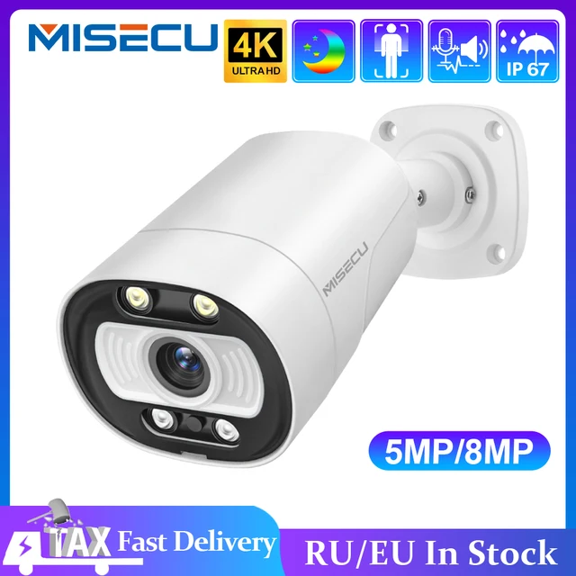 MISECU H.265 Real 4K Ai Smart POE Camera 5MP 8MP Audio bidirezionale rilevazione umana telecamera esterna per videosorveglianza sistema CCTV 1