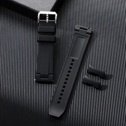 Premium Silicone Rubber Watch Band - Waterproof Quick Release Strap - 22mm (Black)