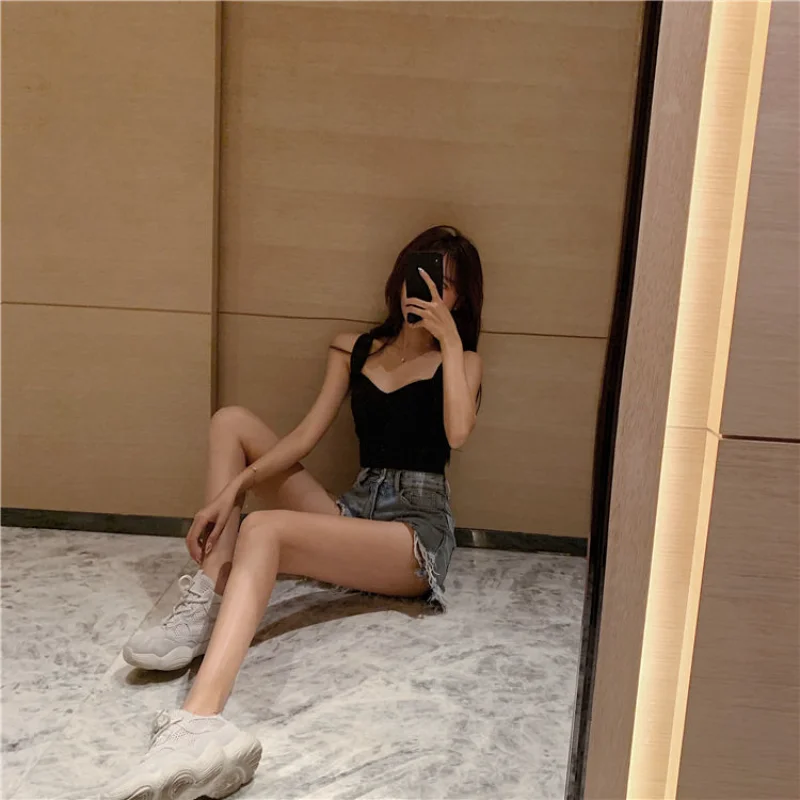 Short Pants for Women To Wear Sexy with Waist Pocket Jeans Biker Womens Shorts Ripped Denim Outdoor Aesthetic XL Classic Fashion