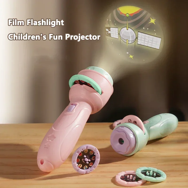 Luminous Projection Flashlight Early Education Puzzle Development Toy Children Enlightenment Cartoon Patterns Projector