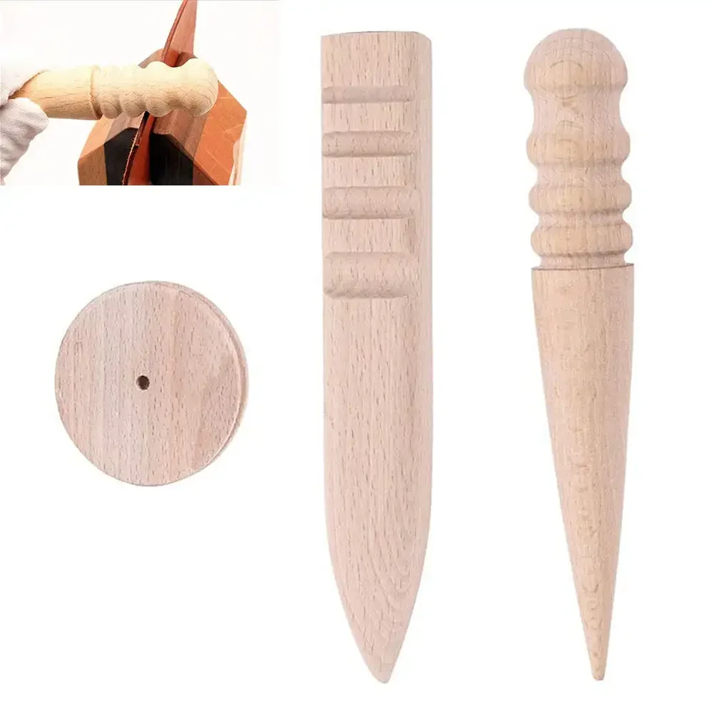 Wooden Round Burnishing Edge Leather Edge Slicking Round Grinding Rod for Polished Leather Craft Working Tool Leathercraft