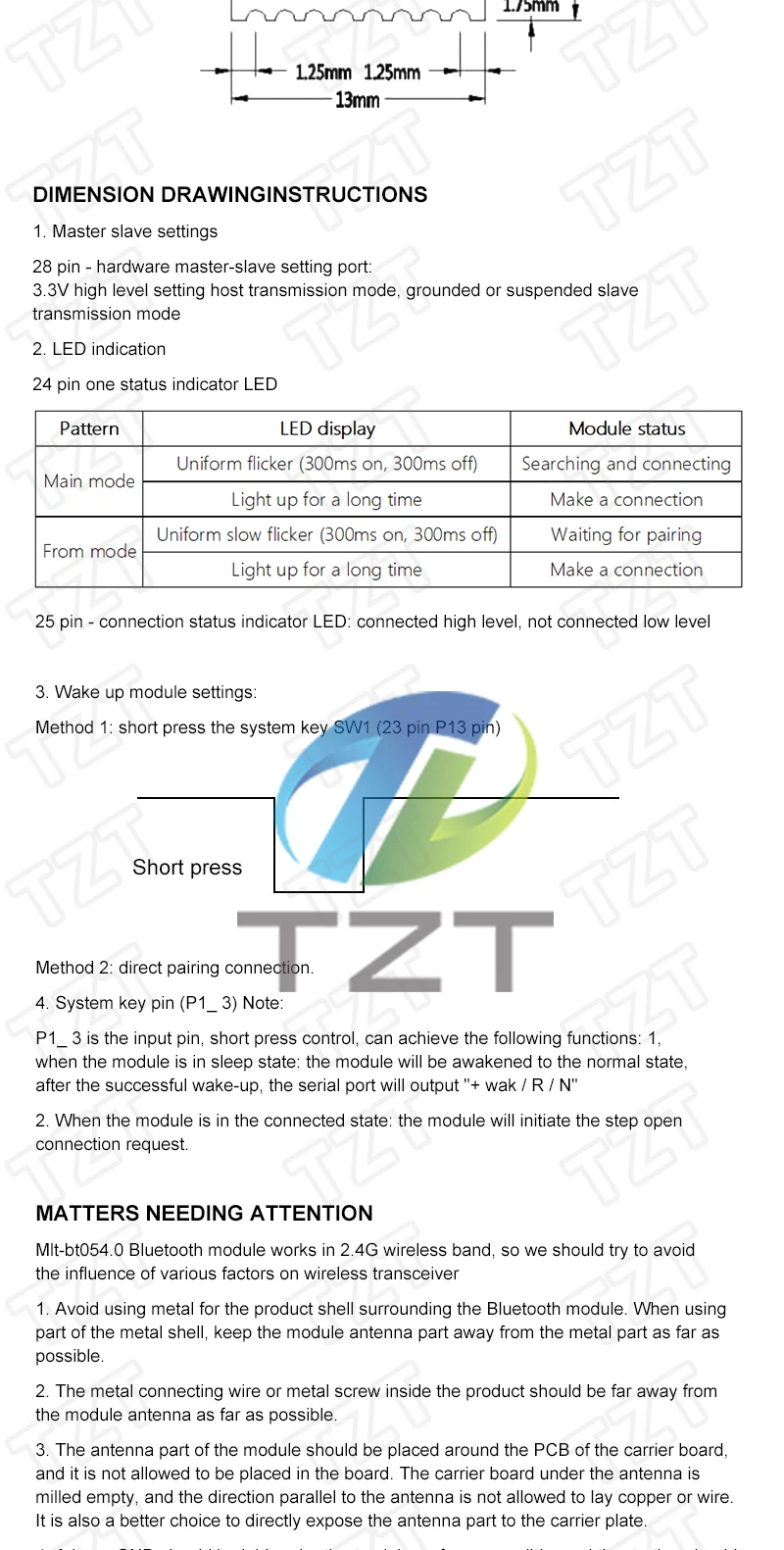 TZT 1/3PCS AT-09 HM-10 Android IOS BLE 4,0 Bluetooth modul für arduino CC2540 CC2541 Serielle Drahtlose Modul kompatibel – Detail 3