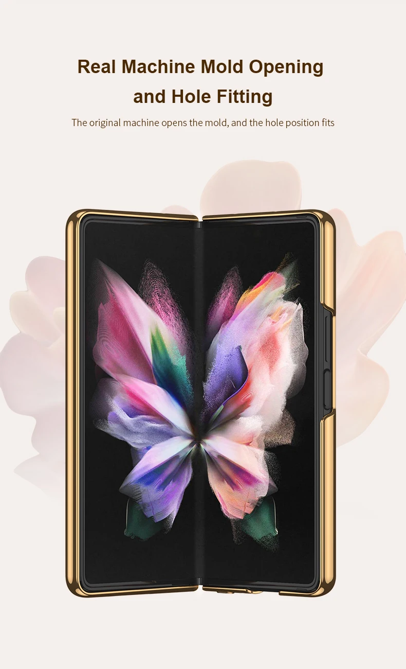 samsung silicone Sang Trọng Kính Cường Lực Dành Cho Samsung Galaxy Z Gấp 3 Ốp Lưng 5G Mạ Nhựa Khung Kính Cứng Dành Cho galaxy Z Fold3 kawaii phone case samsung