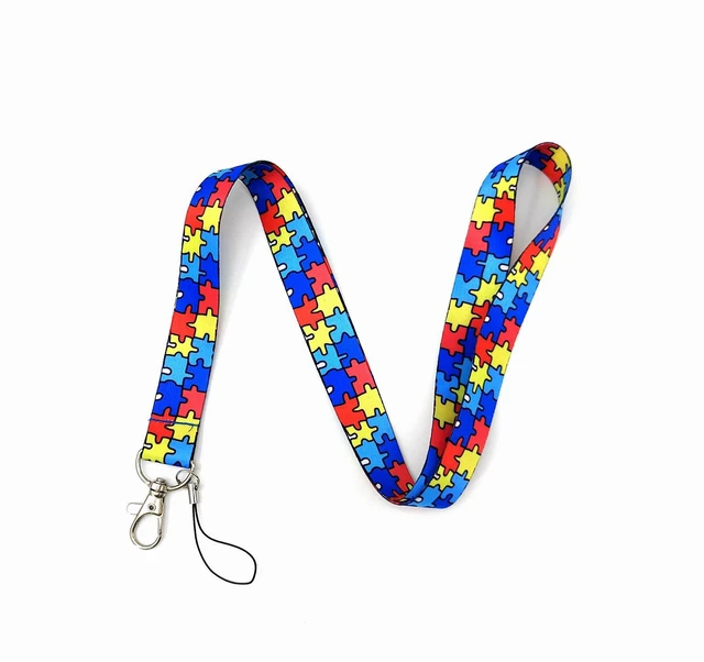  Autism Puzzle Pieces Badge Holder Lanyard Card ID