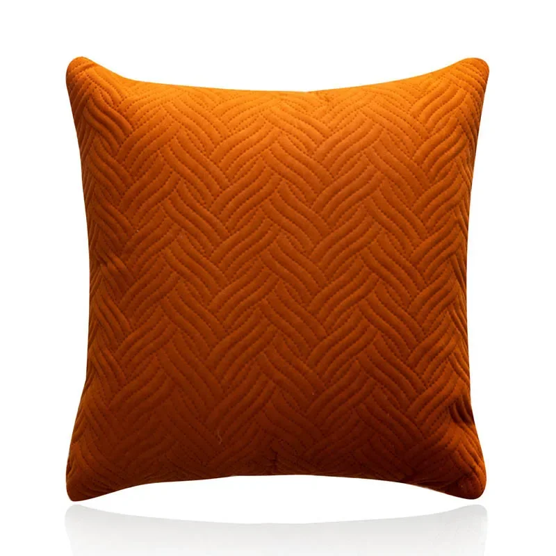 Orange interlocking quilted pillow cover