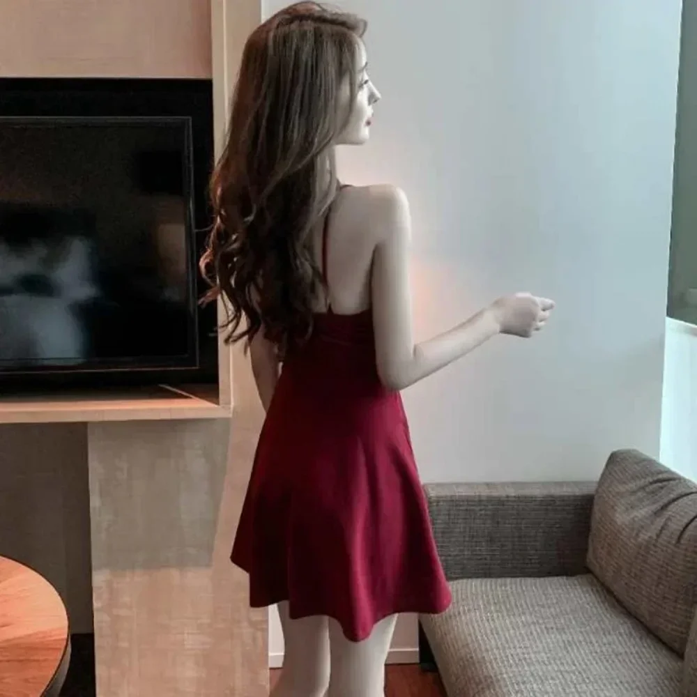 Women's Suspender Dress Sexy Strap Clothes Temperament Dress Sleeveless Summer Sweet Skirt Suspender Dress Slim Bodycon