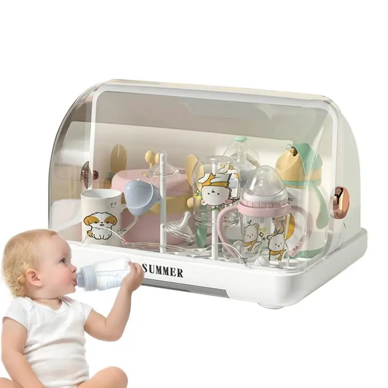 

Nursing Bottle Drying Rack Dustproof Sealed Storage Box Household Storage Box For Cabinet Portable Bottle Holder With Lid For