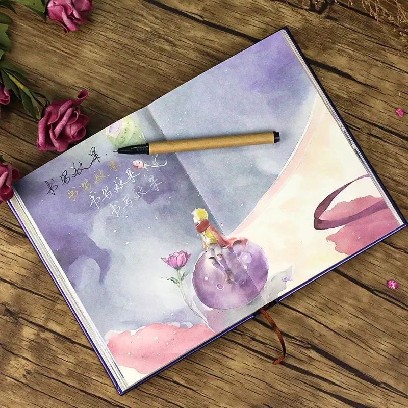 Charming Hardcover Notebook with Cute Illustrations - 128 Full-Color Pages, B6 Diary Notepad