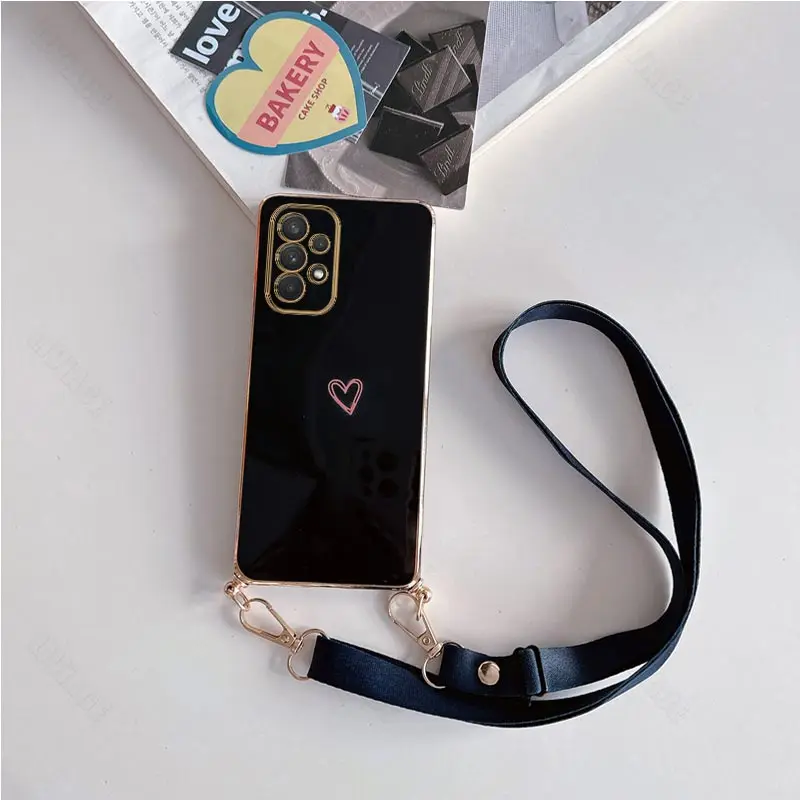 Stylish Crossbody Lanyard Strap Phone Case with Protective Cover