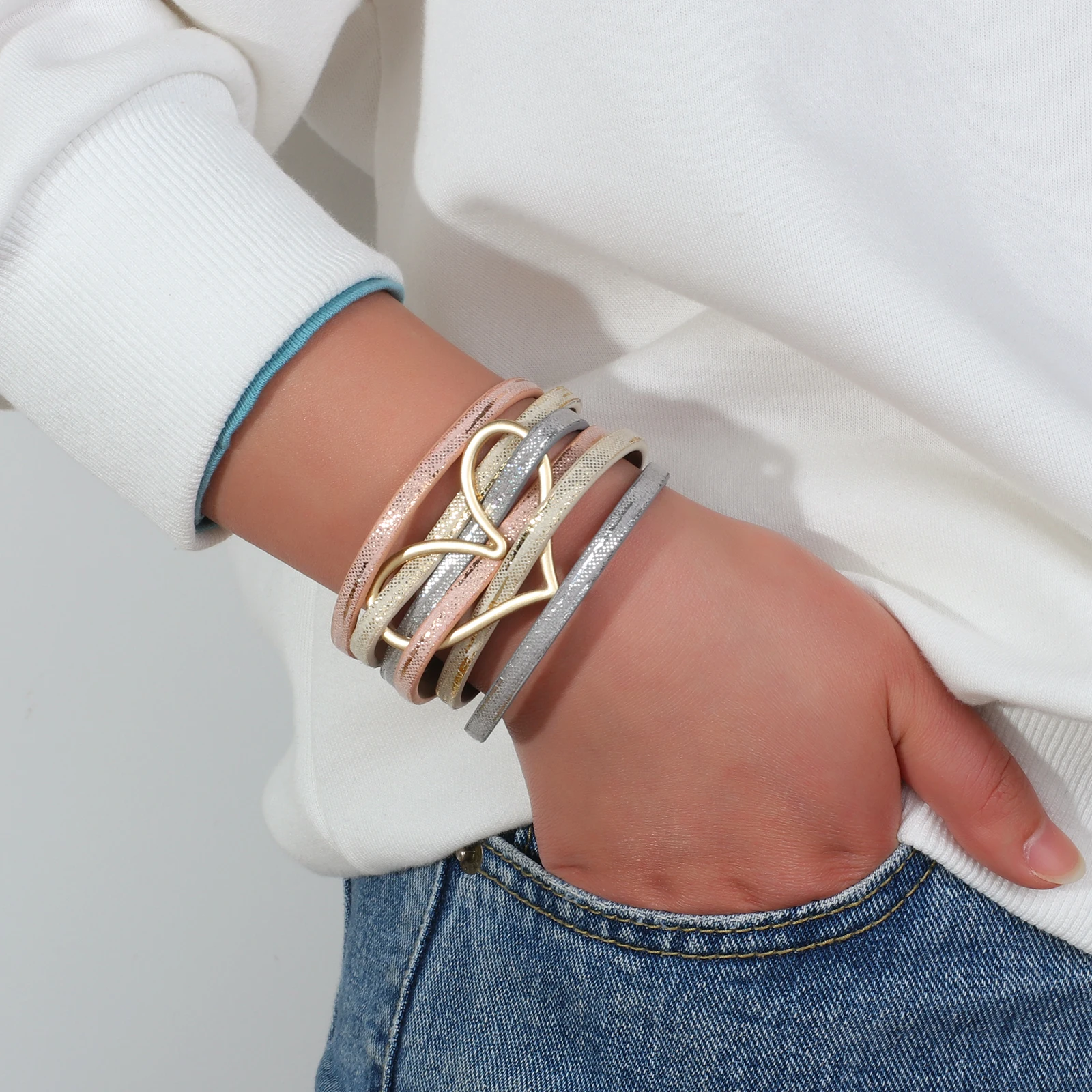 Braccialetto Moda Maschile Nero Braccialetto Uomo In Pelle PU Intrecciato - Design Avvolgente, Chiusura Con Fibbia, Regalo Moda UK Braccialetto Stackable In Pelle PU - Foto 10