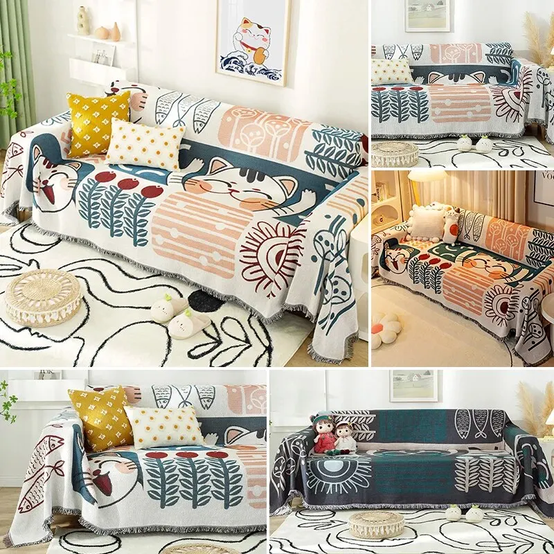Sofa Cushion Cover 180*230CM Luxury Cartoon Seat Sofa Covering Pet Practical Furniture Protection