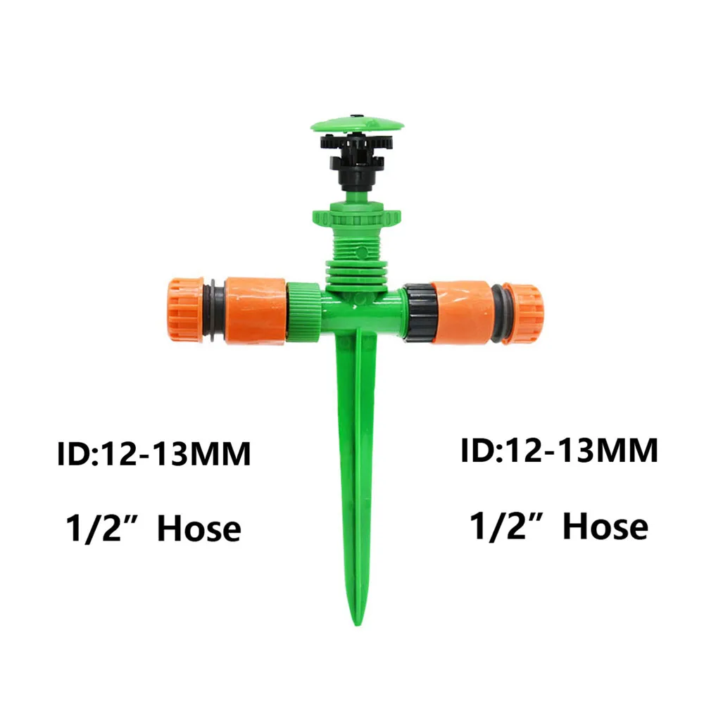 Adjustable Spiked Rocker Impact Sprinkler 360 Degrees Rotary Jet Garden Sprinkler for Garden Agriculture Lawn Irrigation