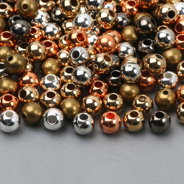 3/4/6/8/10mm Stainless Steel Jewellery DIY Spacer Beads Gold Color Flat  Round Big Hole Jewelry Making Loose Accessories Beads - AliExpress