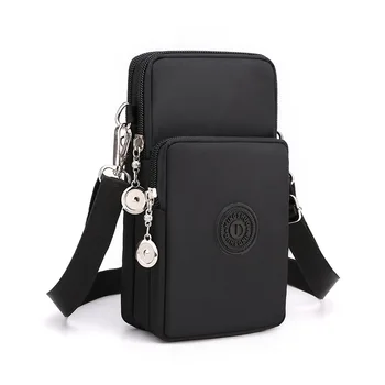 New Women Mobile Phone Bag Nylon Cell Phone Bag Coin Purse Strap Shoulder Bag Small Crossbody Bags for Women Wallet Travel Purse – תמונה 3