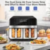 Air Fryer Dual Zone 2 Drawe Efficient With Rapid Air Circulation | Fully Adjustable+8Pre-sets For Healthy Oil Free قلاية هوائية 5