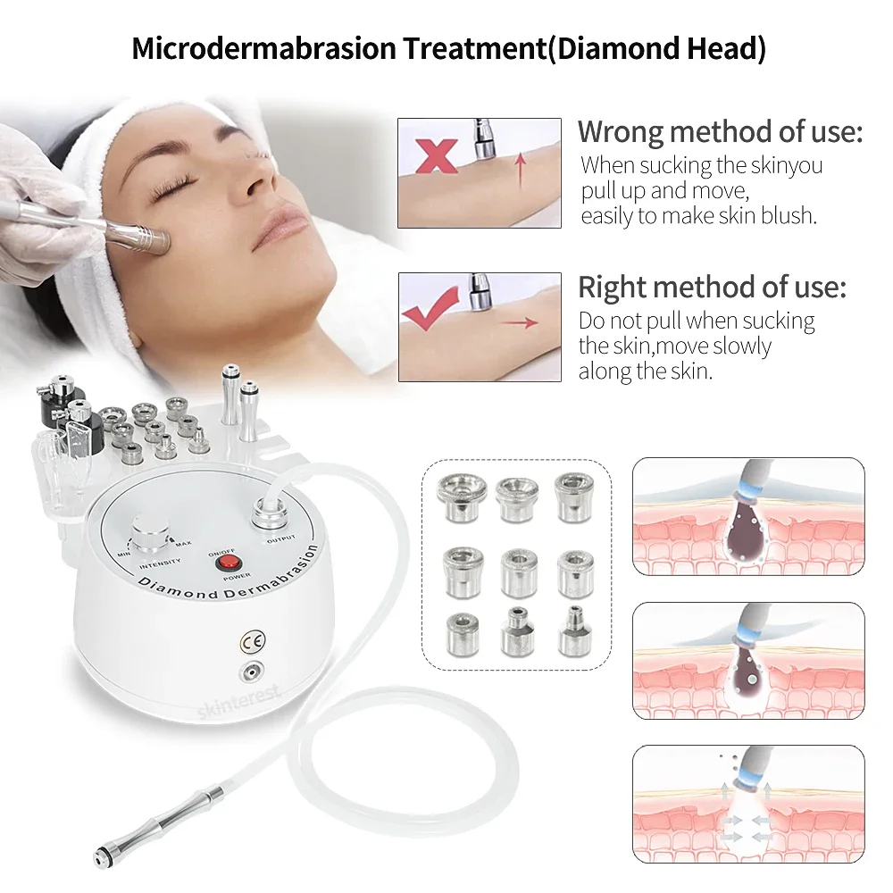 Diamond Microdermabrasion Beauty Machine Vacuum Suction Spray Moisten Exfoliate Skin Peeling Anti Aging Facial Skincare Tool microdermabrasion exfoliation