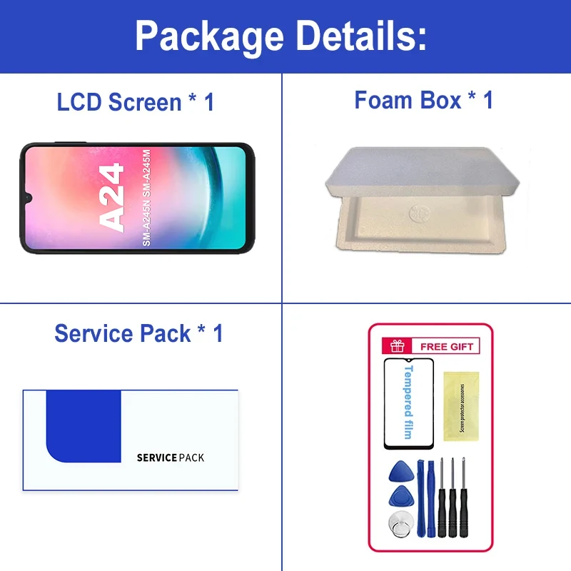 Premium LCD Screen Replacement with Frame and Tool Kit - High-Definition Touch Display, Free Shipping Included