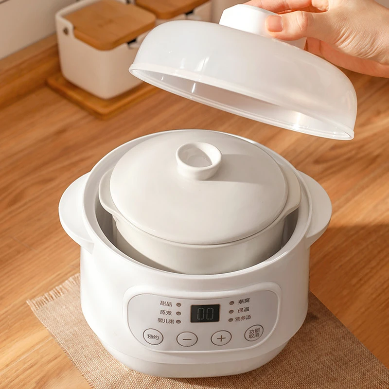200W Electric Slow Cooker Food Steamer Stew Cup Multicooker Ceramic Pot Cubilose Stew Pregnant Tonic Baby Supplement Food Warmer 4