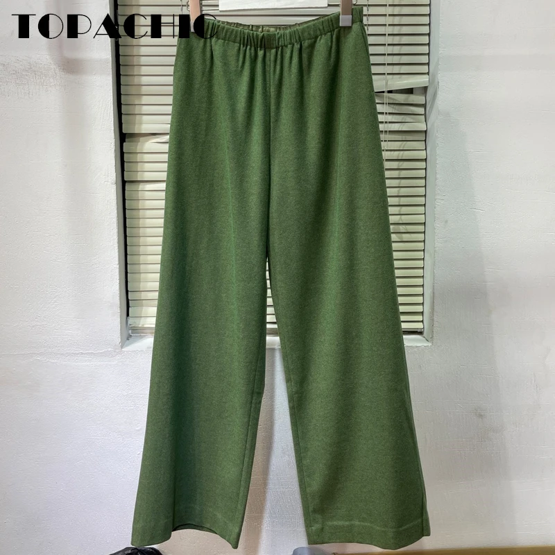 

11.26 TOPACHIC Women's Temperament Soft Comfortable Wool Elastic High Waist Wide Leg Pants