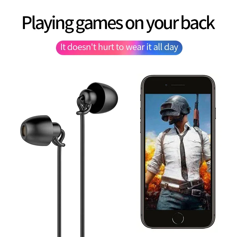 The 3.5 plug sleep headset is suitable for Xiaomi Hongmi iphone7 plus Huawei's C-type earphone, boys' and girls' sleep earphones