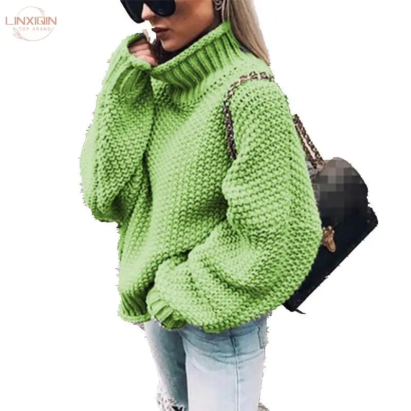 

Knitted White Turtleneck Sweater Women Autumn Winter Solid Batwing Sleeve Fluffy Sweater Jumper Ladies Knitwear