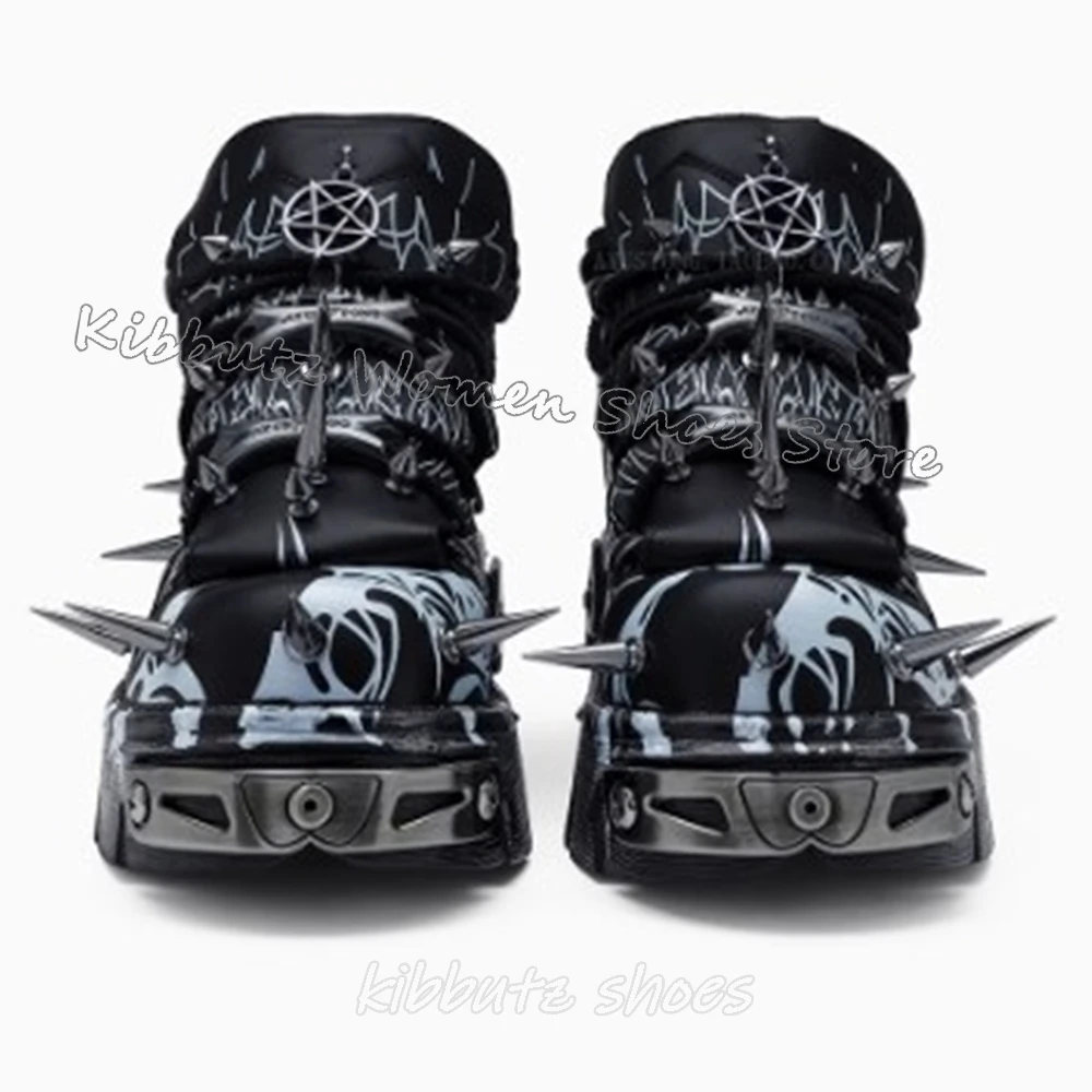 26.5cm ナイキ エア ジョーダン 1 ゴルフ Men's Thick Sole Sneakers Lace-Up Metal Round Toe Punk Outdoor
