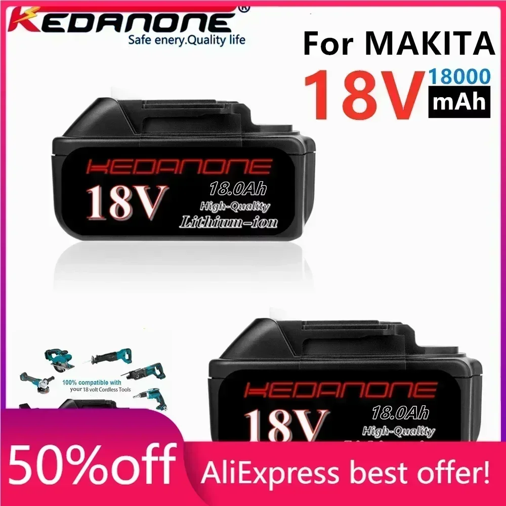 

New 18V18Ah Battery 18000mah Li-Ion Battery Replacement Power Battery for MAKITA BL1880 BL1860 BL1830battery+MAKITA Charger