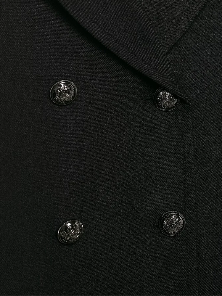 Autumn Winter Women Woolen Coats Fashion Slim-fit Double-Breasted Jacket Chic Lapel Warm Streetwear Lady Elegant Outerwear