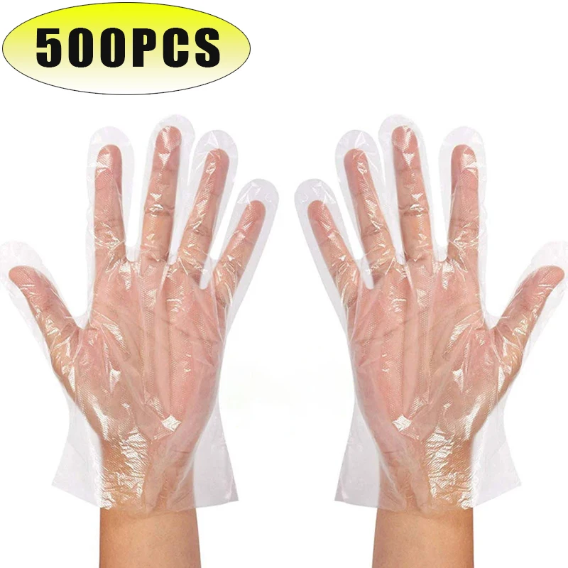 Transparent Latex-Free Disposable Gloves for Food Prep, Cooking, and Cleaning
