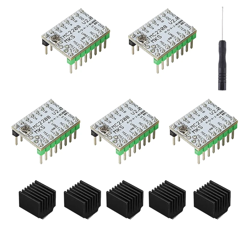

MKS TMC2208 White Motor Driver Ultra-Quiet/Low Heat For MKS Sgen L V1.0/Gen L V2.0 Controller Board (5Pcs)