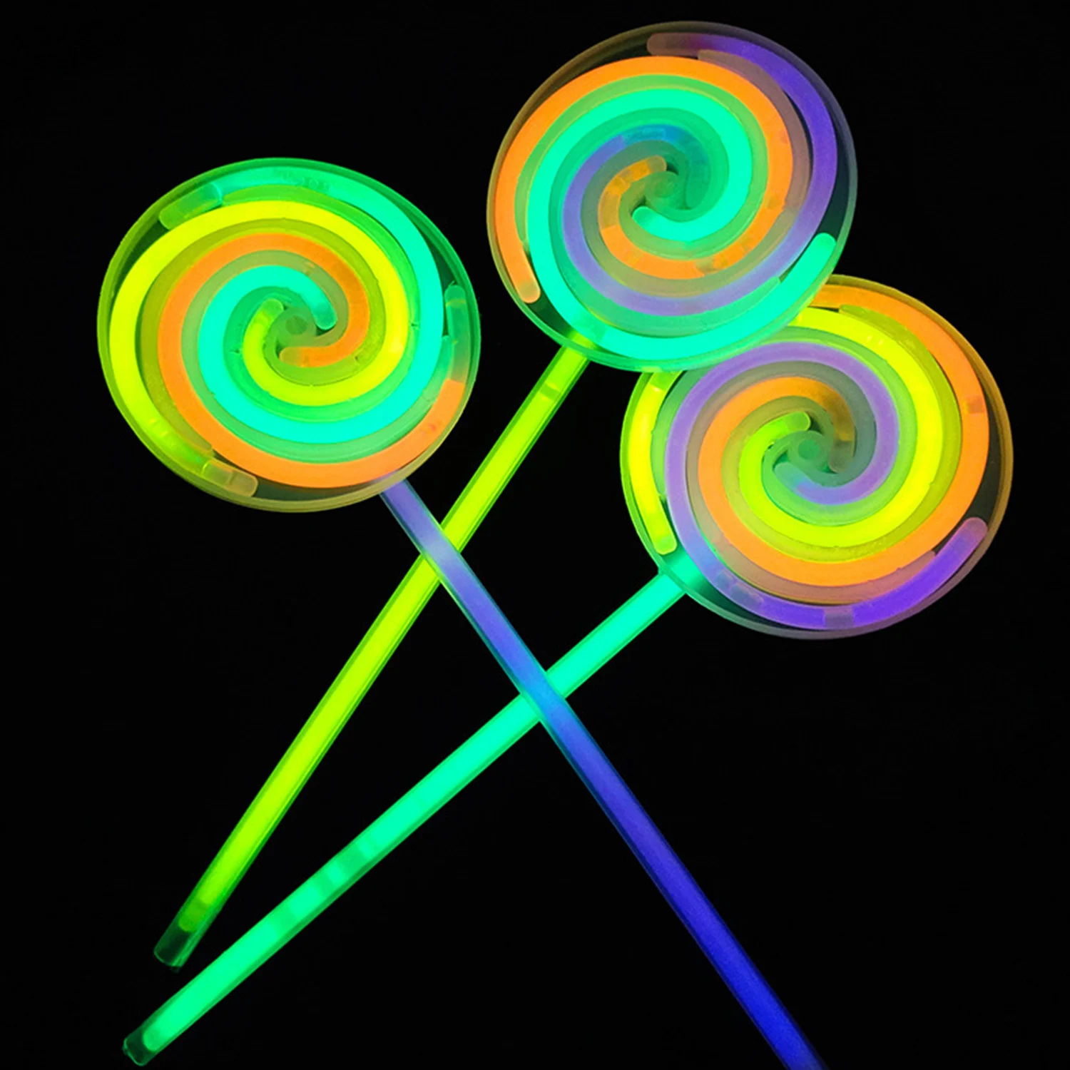 

Lollipop Fluorescent Stick Candy Pop Shap Glowing Spinning Glow Sticks Photo Props Kids Gifts Happy Birthday Night Party Supplie