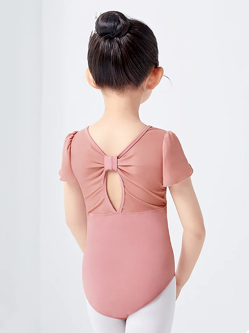 

Children Ballerina Dance Practice Costume Kids Girls Ballet Bow Tutu Gymnastics Leotards Dancewear Stage Performance Bodysuit